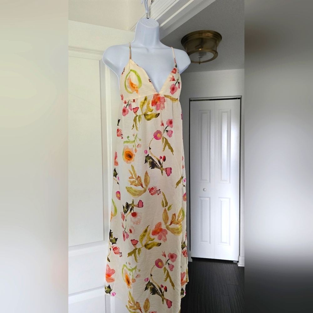 H&M Floral Spaghetti Strap Dress Medium